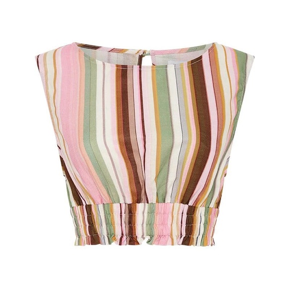 NWT Charlie Holiday Addy Top Multi Stripe, US Sz 6/Medium - Picture 1 of 8